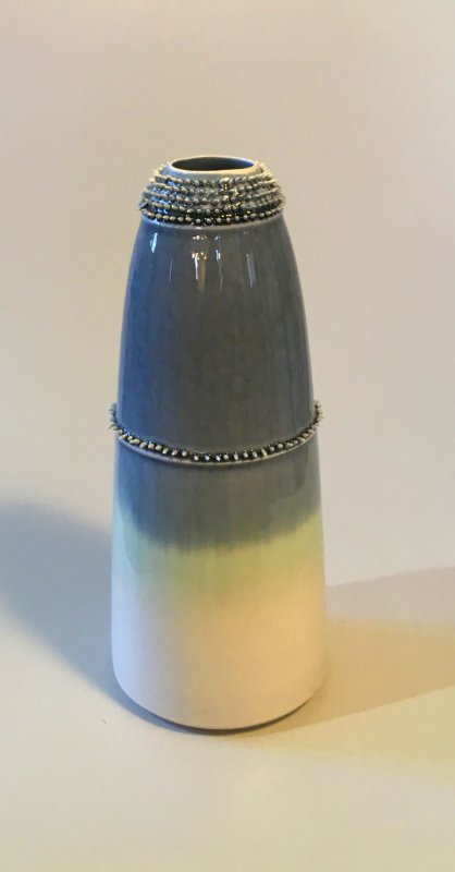 Vase - Spitzen - petrol - 19 x 3 cm