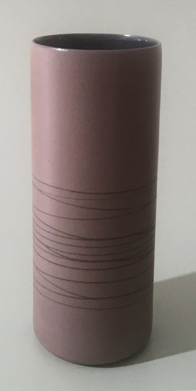 Vase - zylindrisch - dunkelflieder - 17 x 7 cm